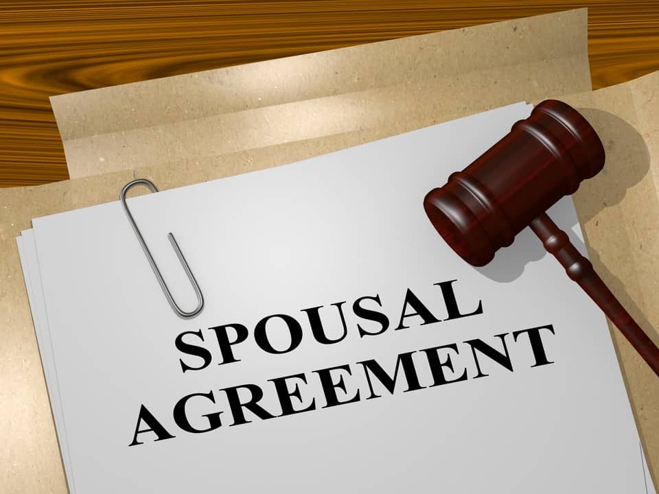 An example of an agreement for spousal maintenance entitlements